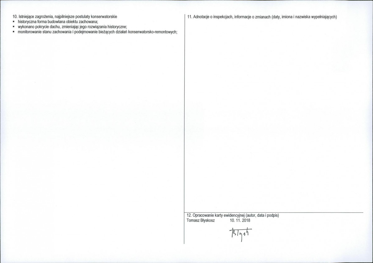KEZN - Karta obiektu niewpisanego do rejestru, skan nr 2