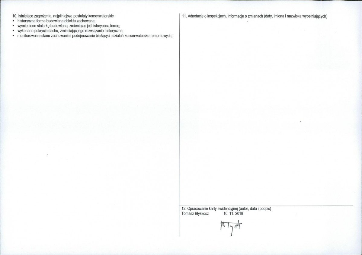 KEZN - Karta obiektu niewpisanego do rejestru, skan nr 2