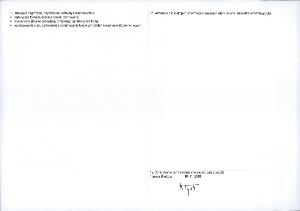 KEZN - Karta obiektu niewpisanego do rejestru, skan nr 2