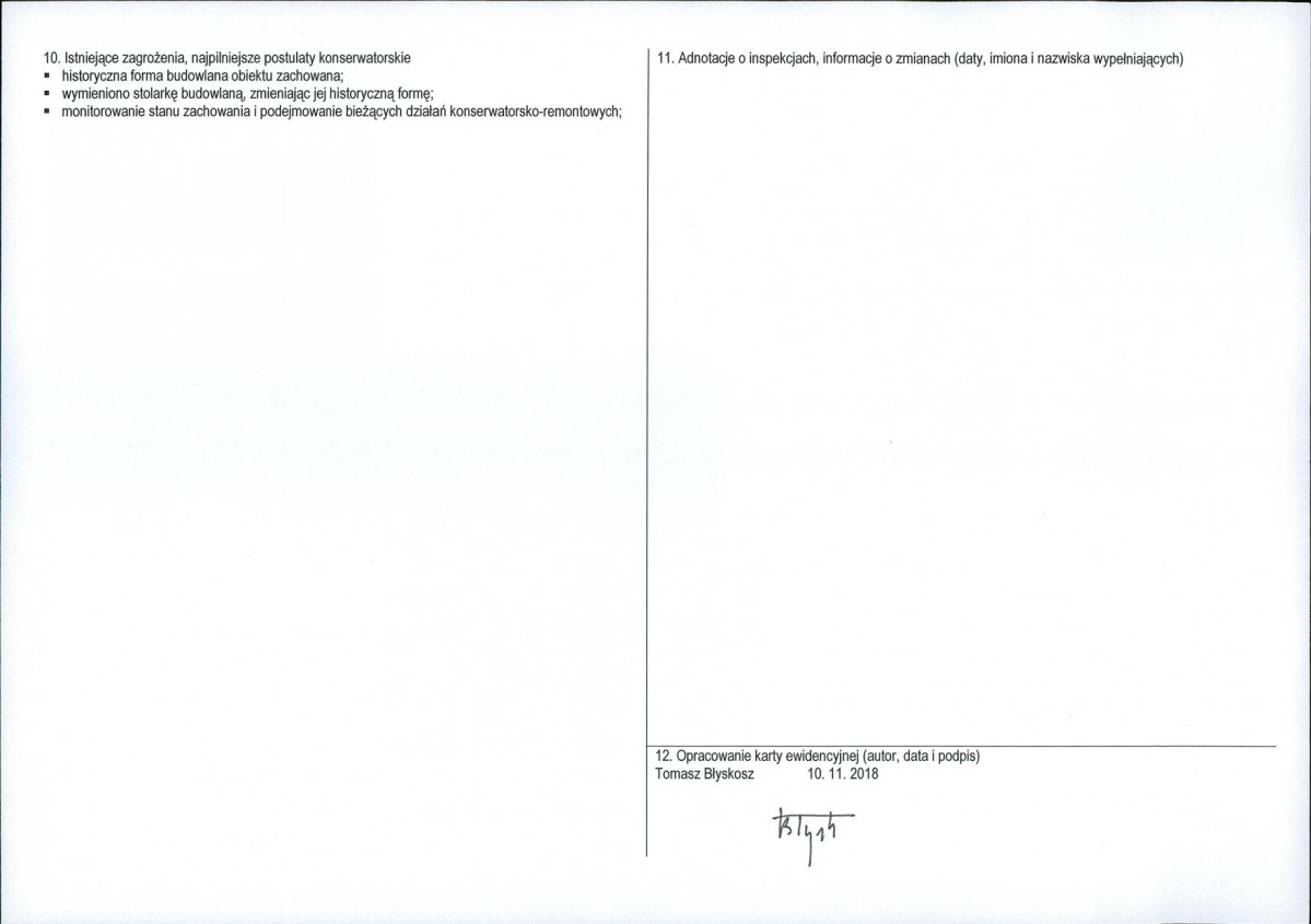 KEZN - Karta obiektu niewpisanego do rejestru, skan nr 2