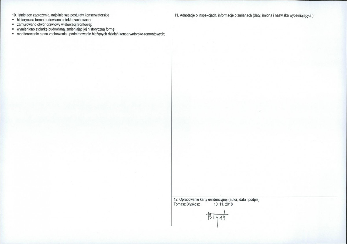 KEZN - Karta obiektu niewpisanego do rejestru, skan nr 2