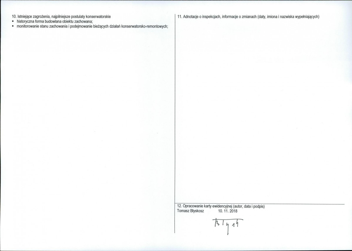 KEZN - Karta obiektu niewpisanego do rejestru, skan nr 2