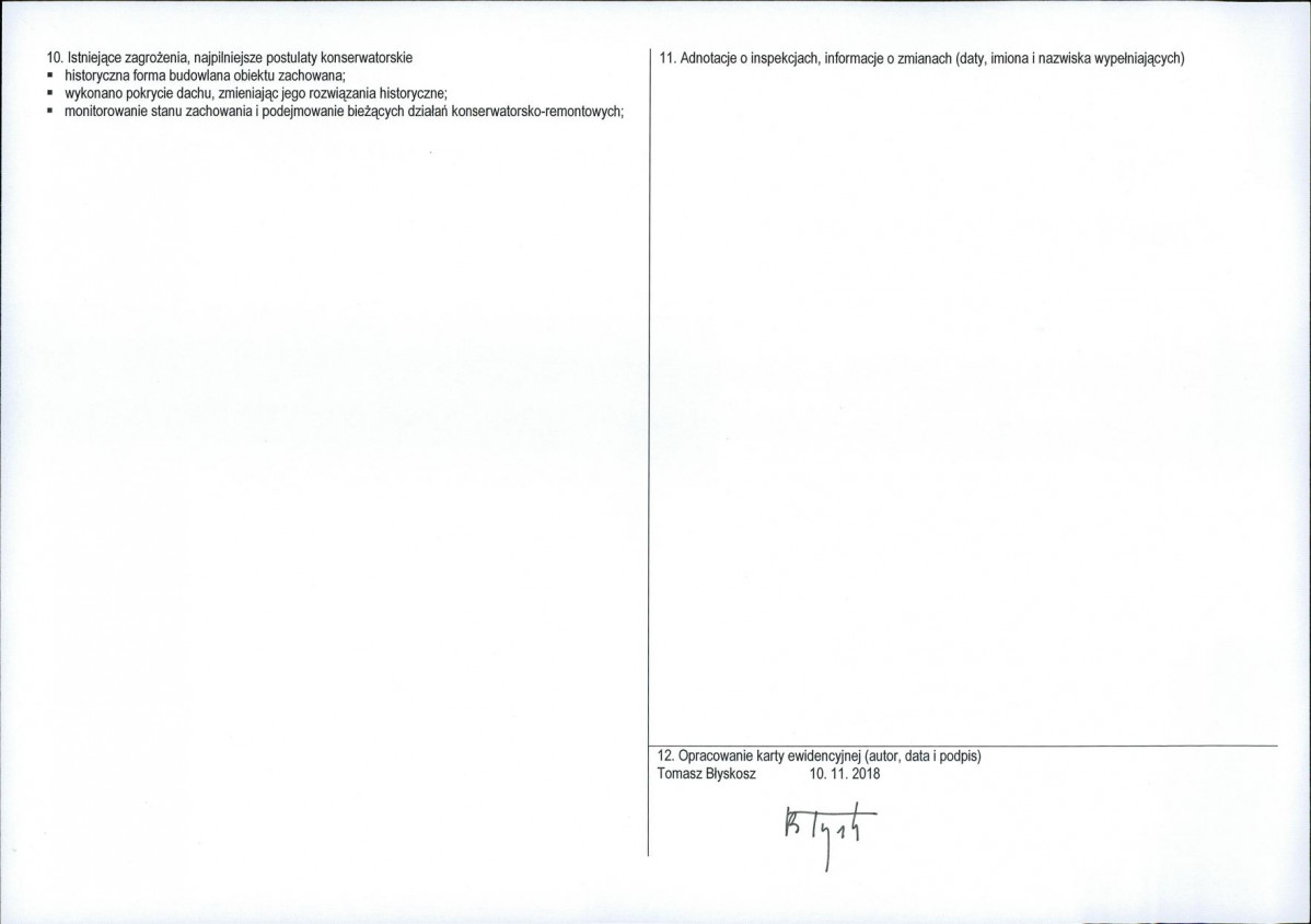 KEZN - Karta obiektu niewpisanego do rejestru, skan nr 2
