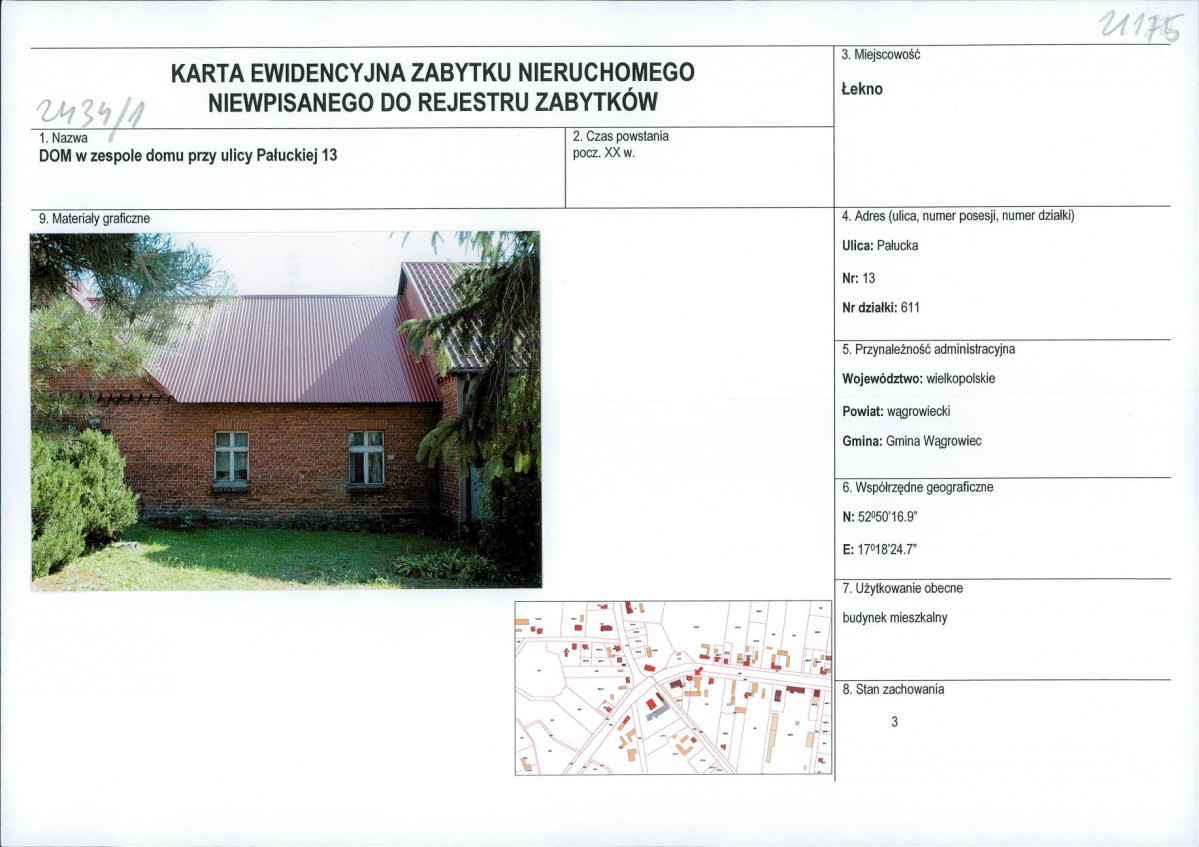 KEZN - Karta obiektu niewpisanego do rejestru, skan nr 1