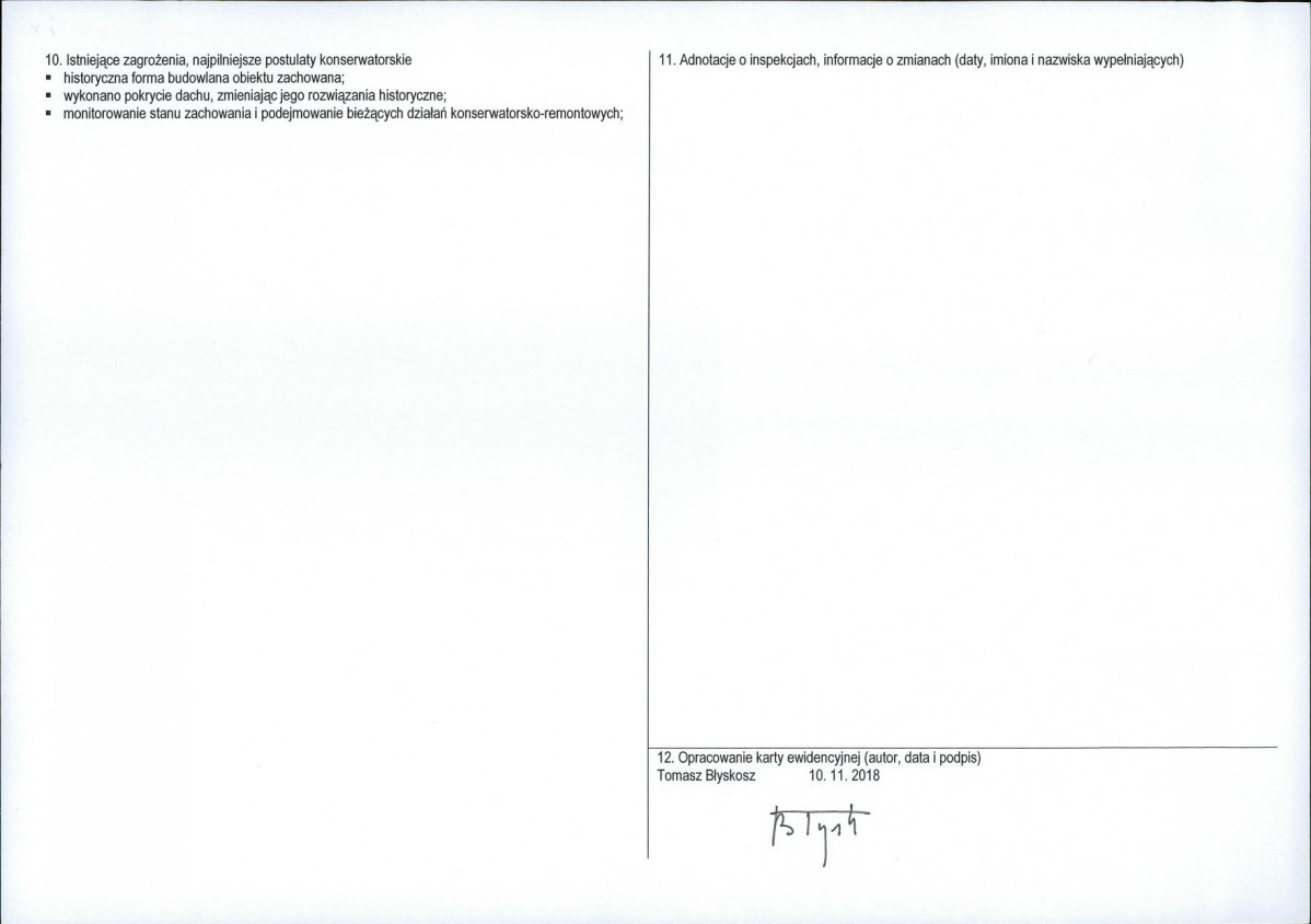 KEZN - Karta obiektu niewpisanego do rejestru, skan nr 2