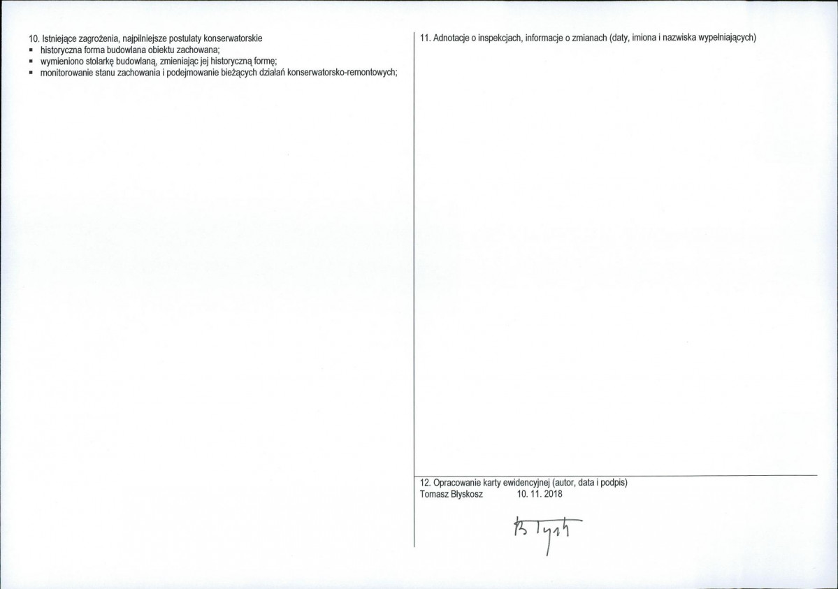KEZN - Karta obiektu niewpisanego do rejestru, skan nr 2