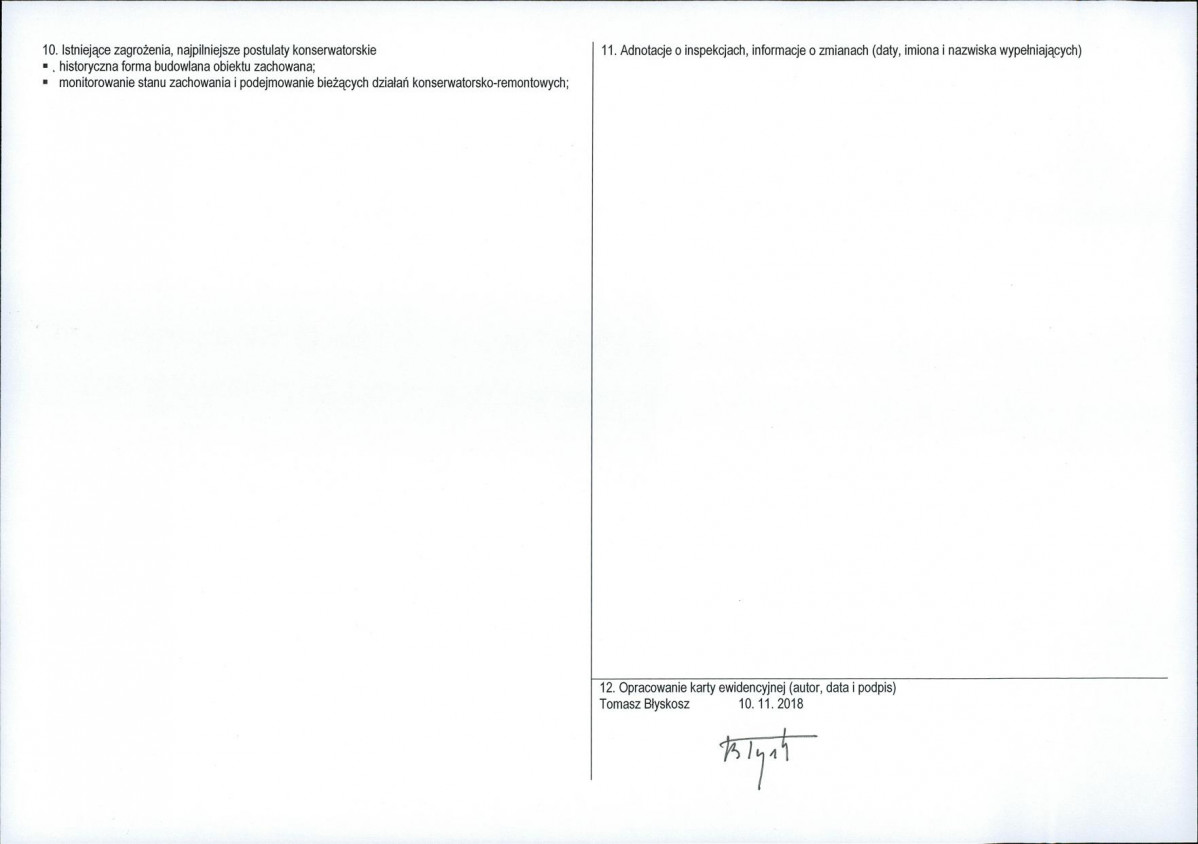KEZN - Karta obiektu niewpisanego do rejestru, skan nr 2
