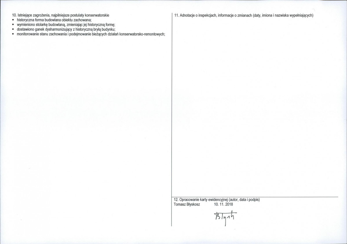 KEZN - Karta obiektu niewpisanego do rejestru, skan nr 2