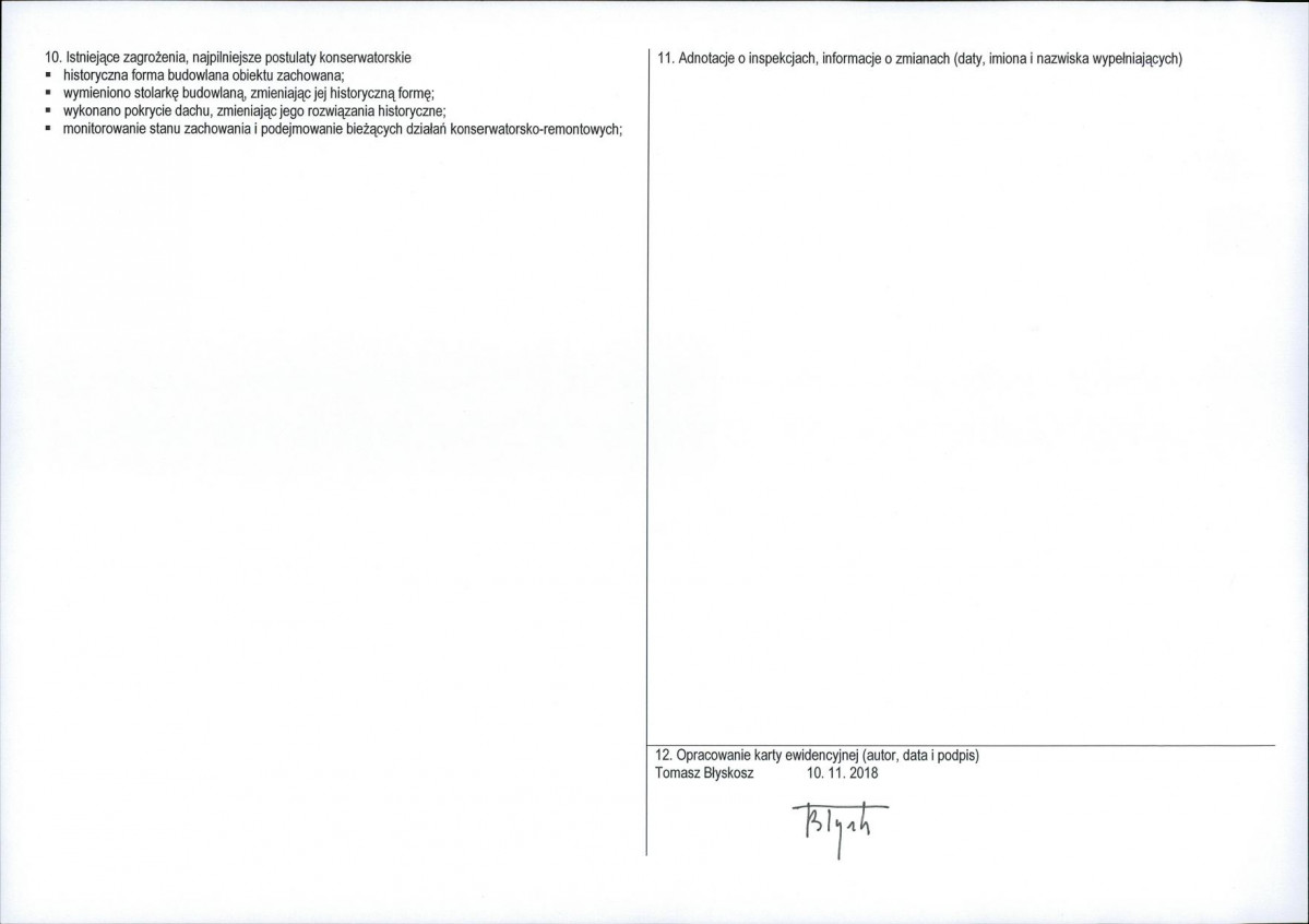KEZN - Karta obiektu niewpisanego do rejestru, skan nr 2