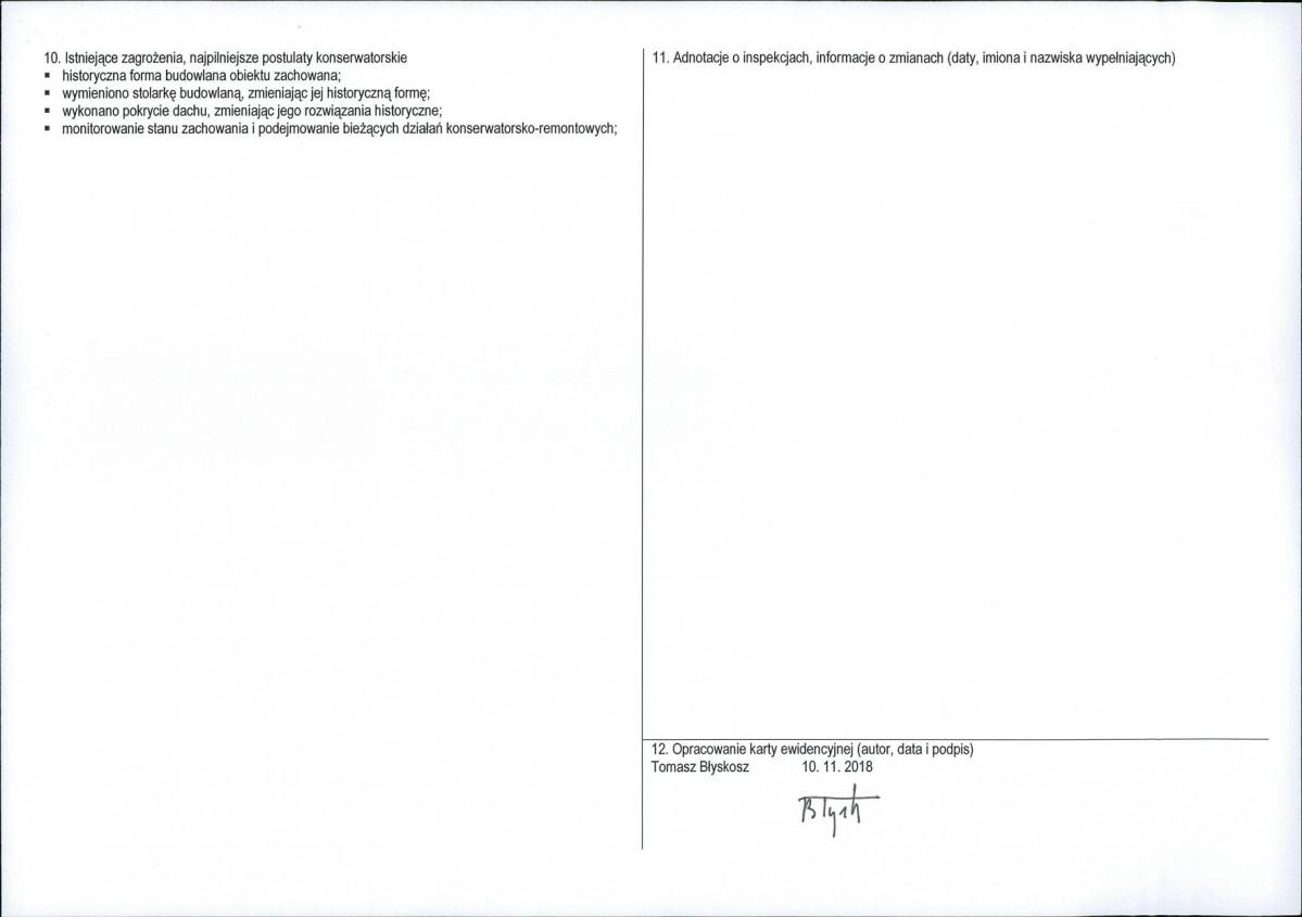 KEZN - Karta obiektu niewpisanego do rejestru, skan nr 2
