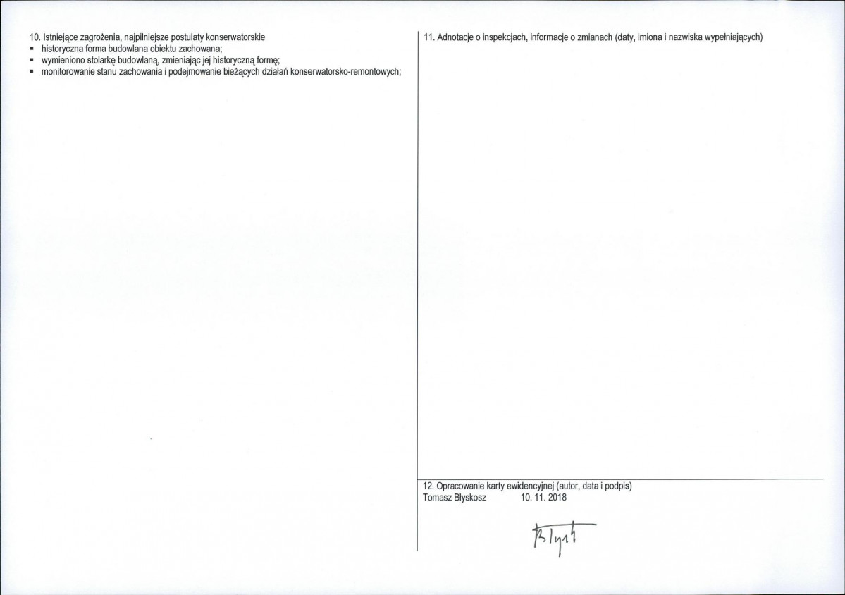 KEZN - Karta obiektu niewpisanego do rejestru, skan nr 2