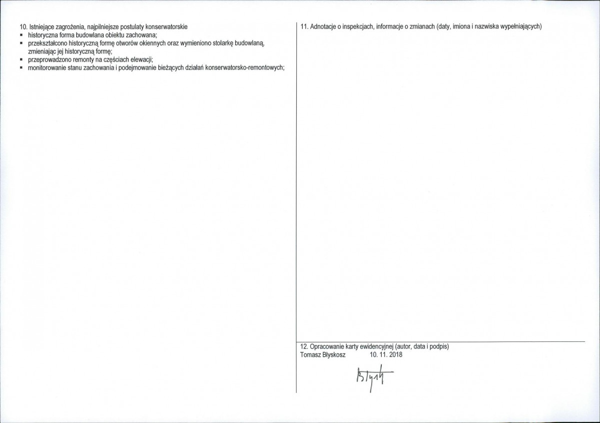 KEZN - Karta obiektu niewpisanego do rejestru, skan nr 2