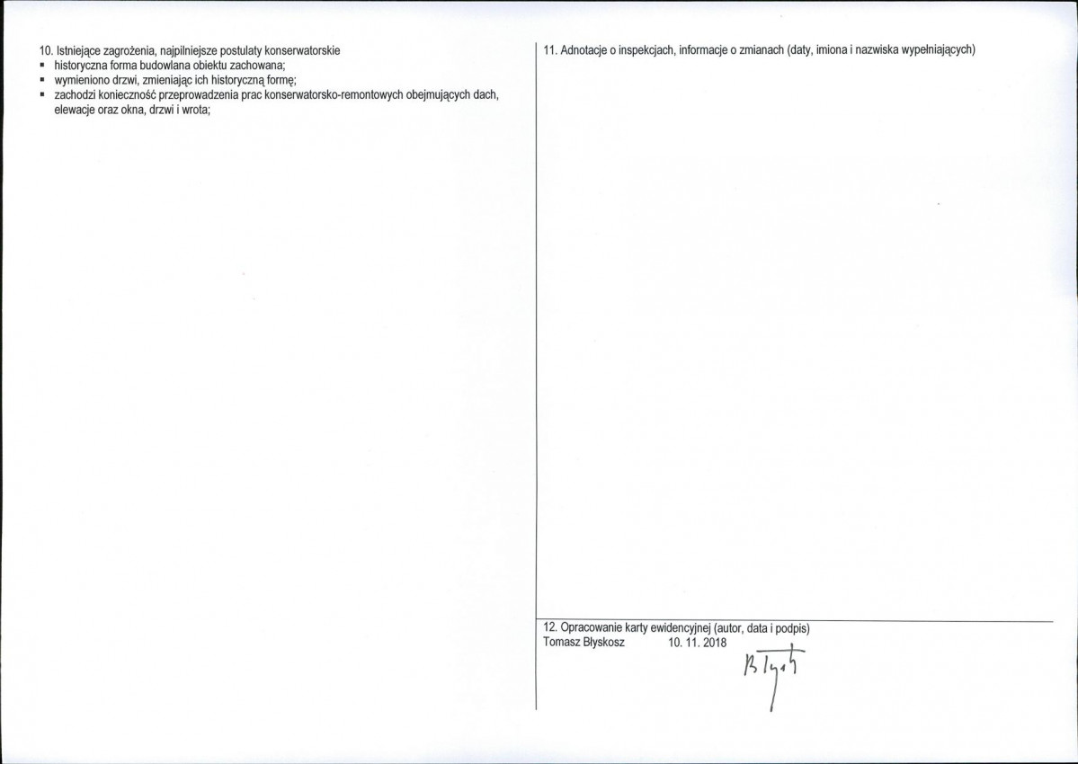 KEZN - Karta obiektu niewpisanego do rejestru, skan nr 2