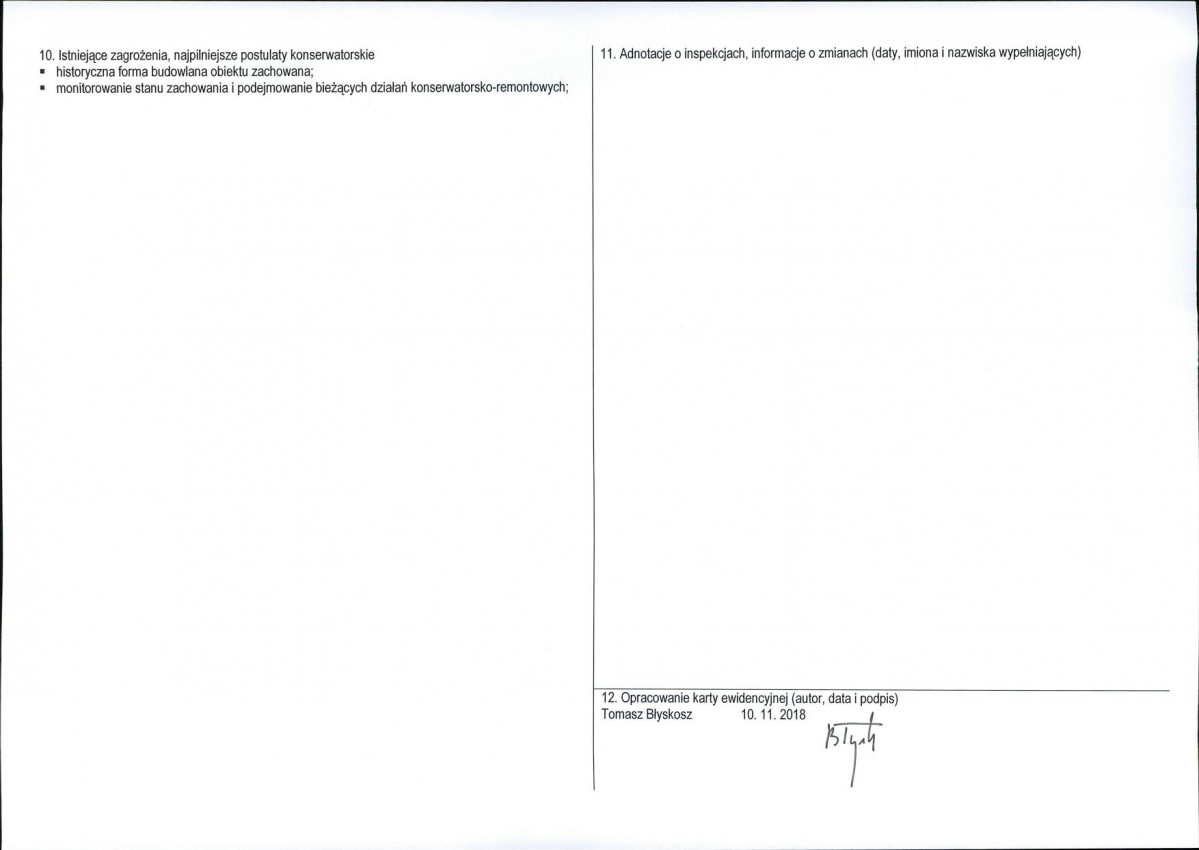 KEZN - Karta obiektu niewpisanego do rejestru, skan nr 2