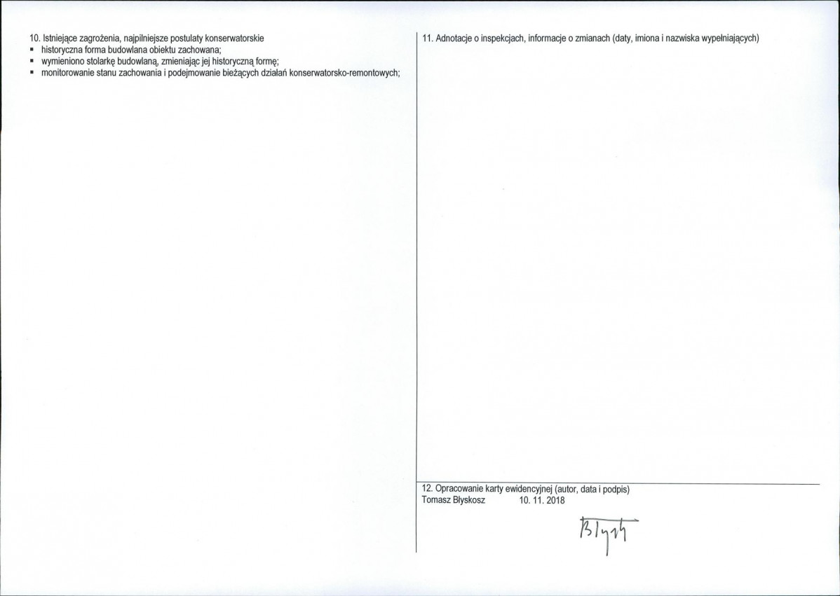 KEZN - Karta obiektu niewpisanego do rejestru, skan nr 2