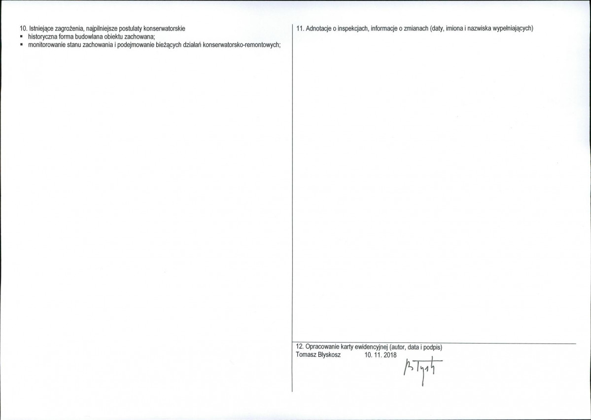 KEZN - Karta obiektu niewpisanego do rejestru, skan nr 2