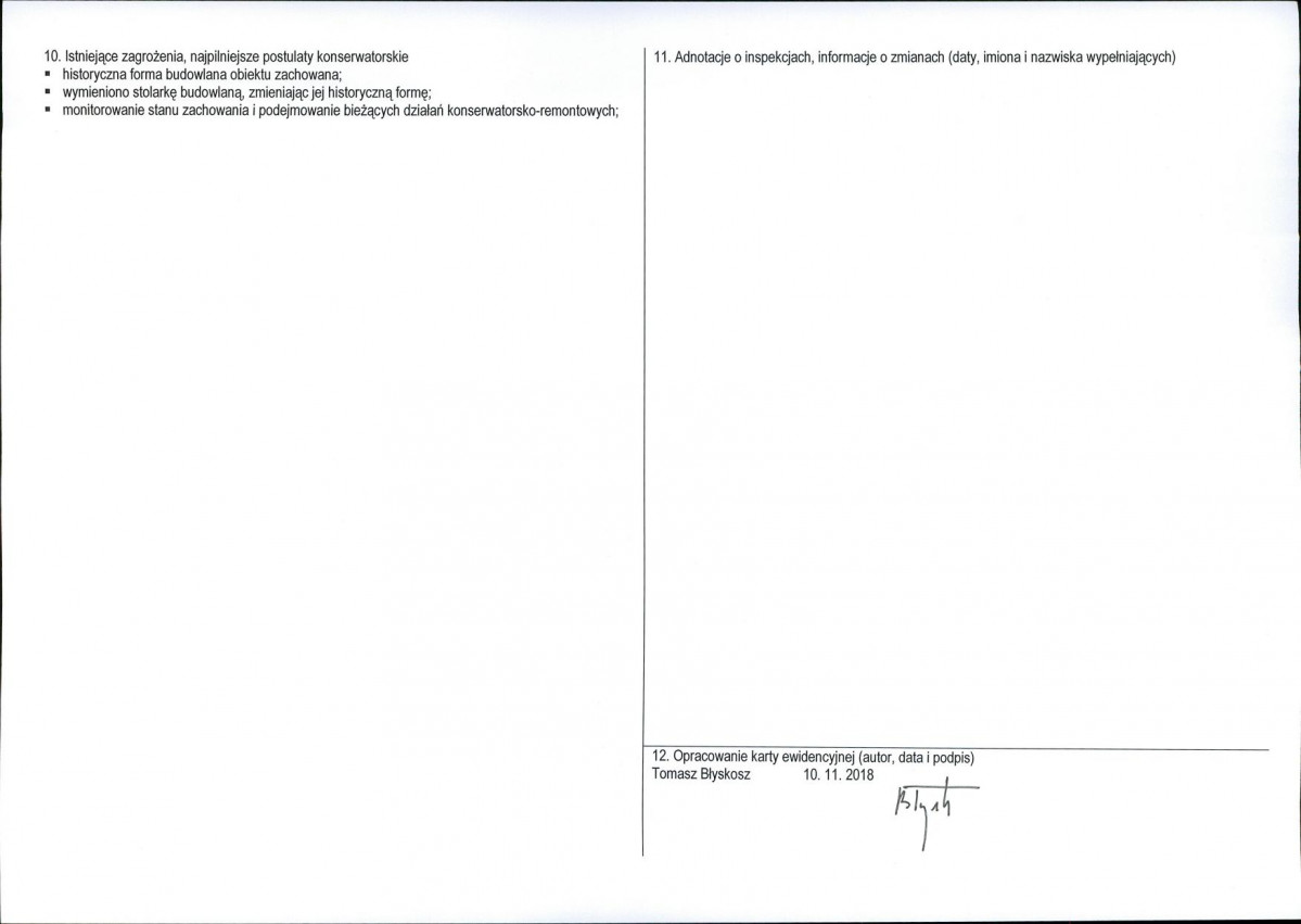 KEZN - Karta obiektu niewpisanego do rejestru, skan nr 2
