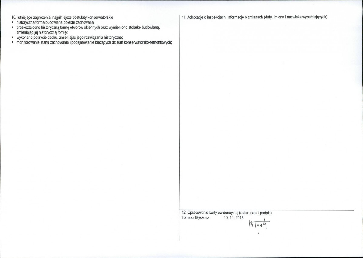 KEZN - Karta obiektu niewpisanego do rejestru, skan nr 2