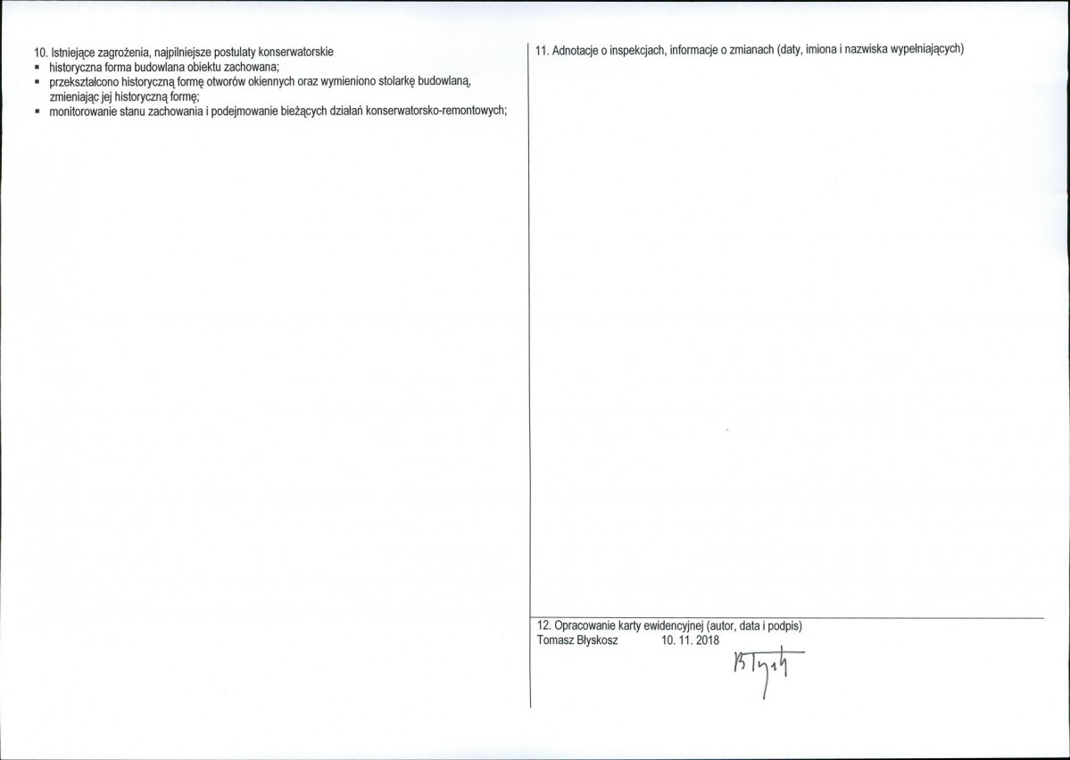 KEZN - Karta obiektu niewpisanego do rejestru, skan nr 2