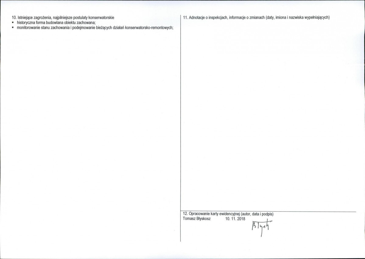 KEZN - Karta obiektu niewpisanego do rejestru, skan nr 2