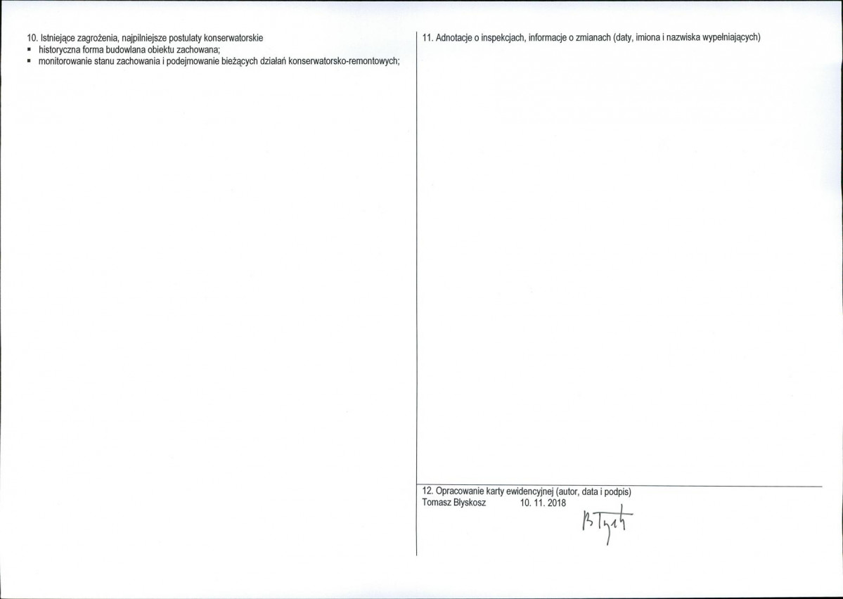 KEZN - Karta obiektu niewpisanego do rejestru, skan nr 2