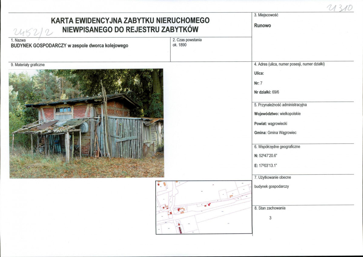 KEZN - Karta obiektu niewpisanego do rejestru, skan nr 1