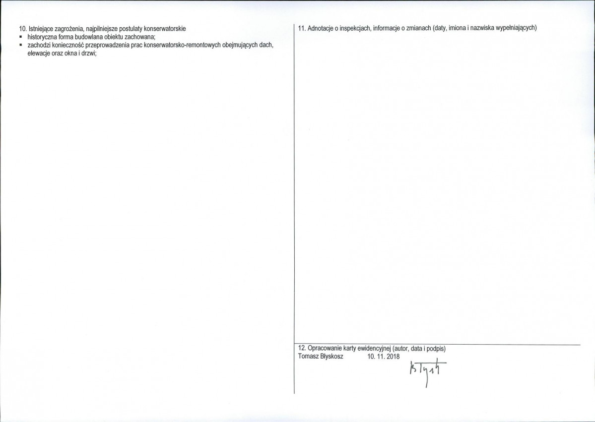 KEZN - Karta obiektu niewpisanego do rejestru, skan nr 2