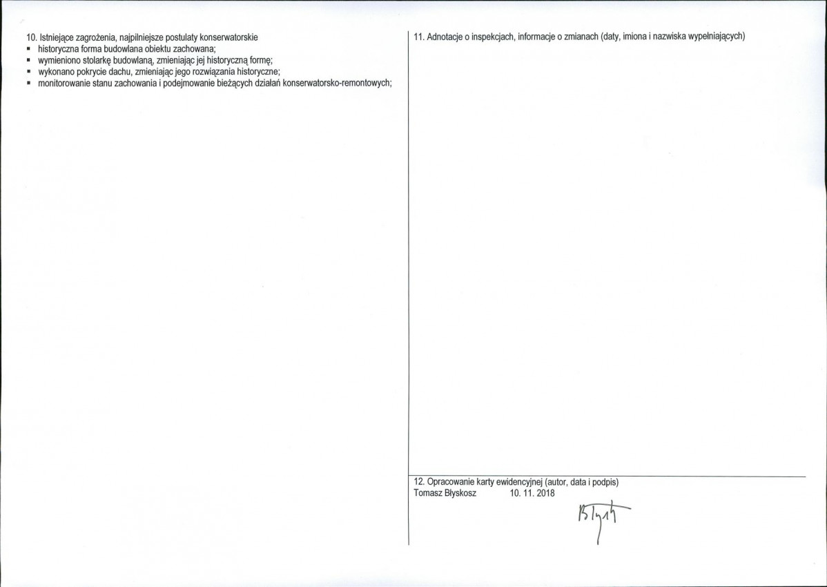 KEZN - Karta obiektu niewpisanego do rejestru, skan nr 2