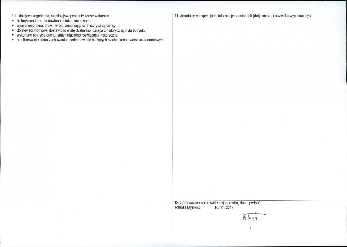 KEZN - Karta obiektu niewpisanego do rejestru, skan nr 2