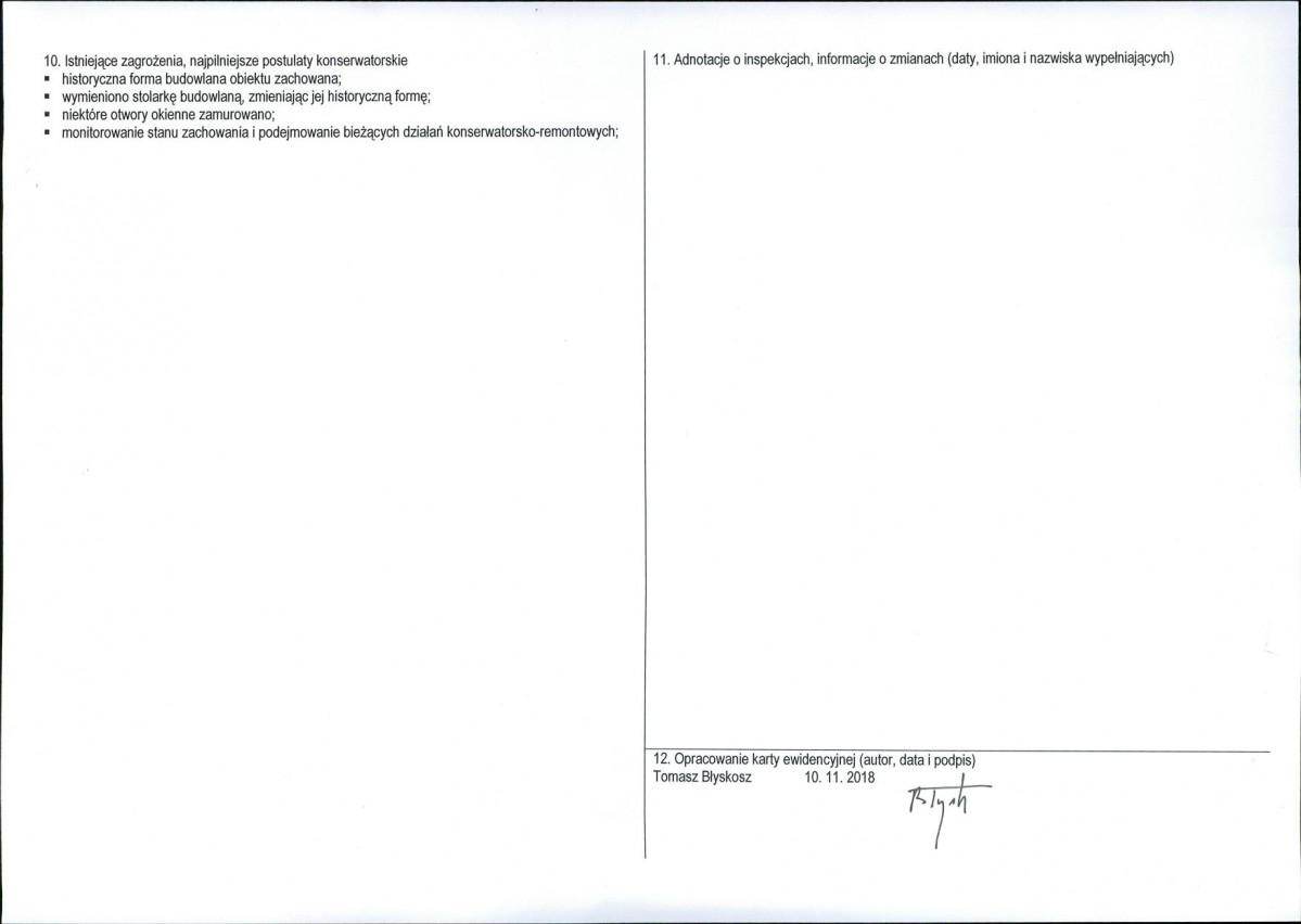 KEZN - Karta obiektu niewpisanego do rejestru, skan nr 2