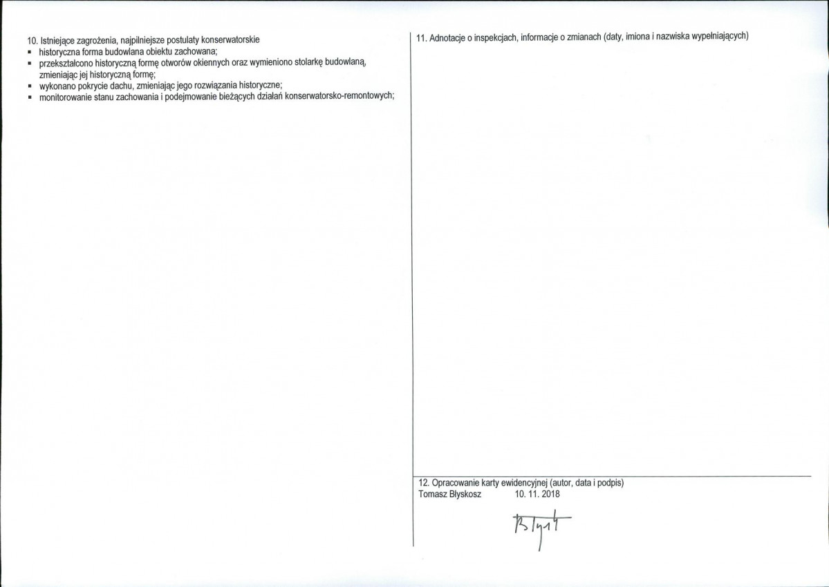 KEZN - Karta obiektu niewpisanego do rejestru, skan nr 2