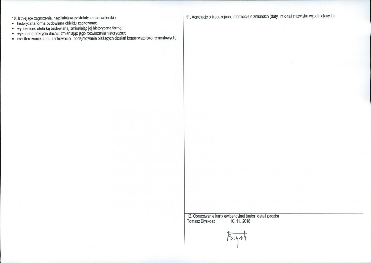 KEZN - Karta obiektu niewpisanego do rejestru, skan nr 2