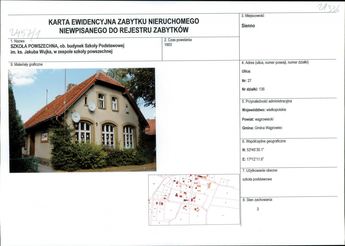 KEZN - Karta obiektu niewpisanego do rejestru, skan nr 1