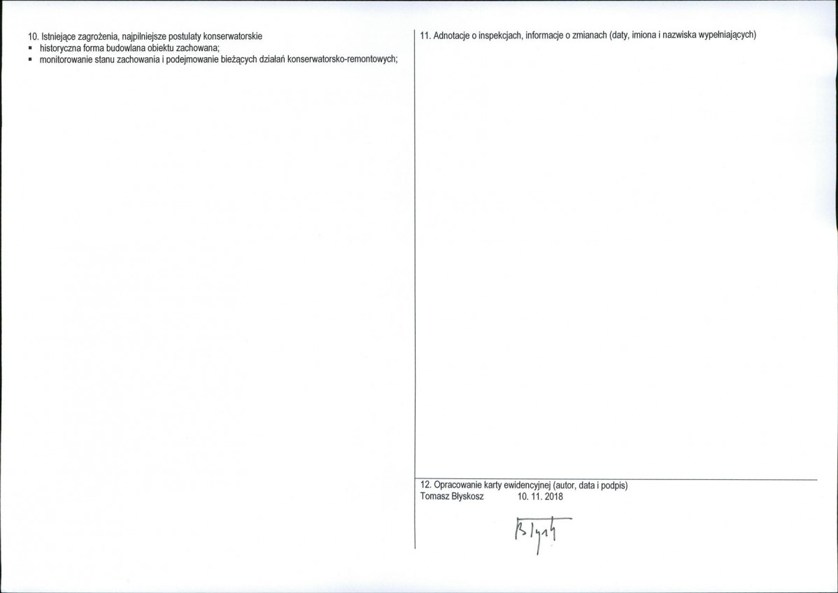 KEZN - Karta obiektu niewpisanego do rejestru, skan nr 2