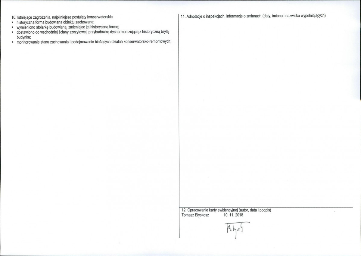 KEZN - Karta obiektu niewpisanego do rejestru, skan nr 2