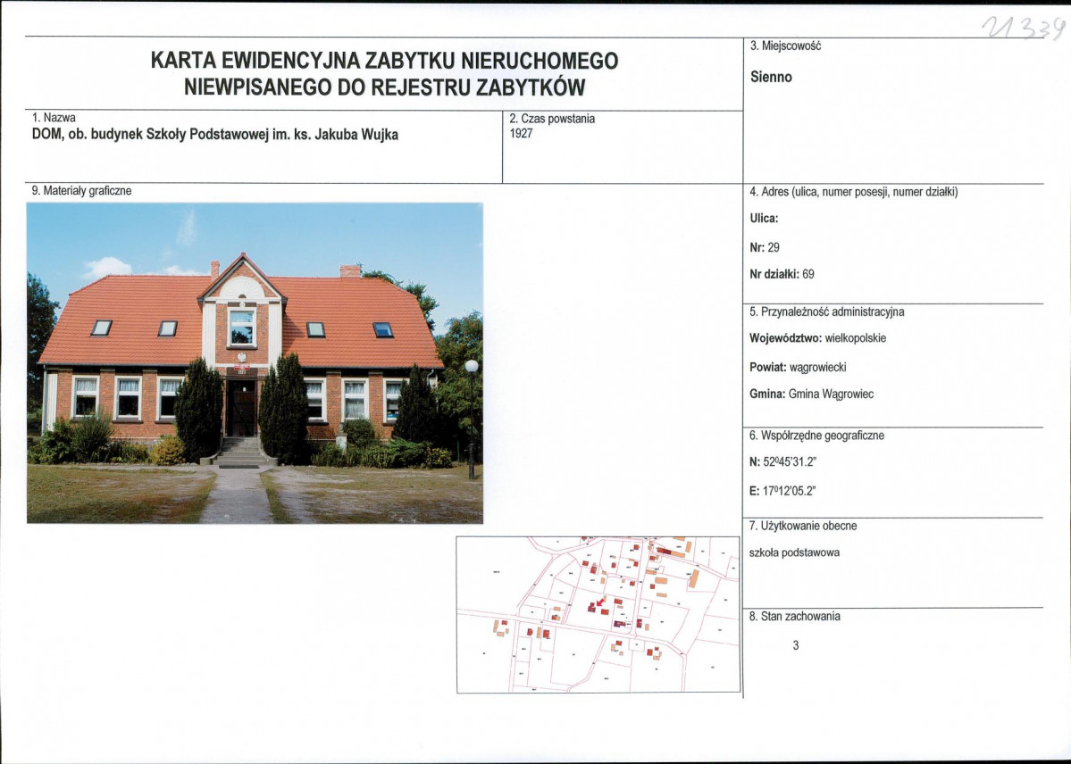 KEZN - Karta obiektu niewpisanego do rejestru, skan nr 1
