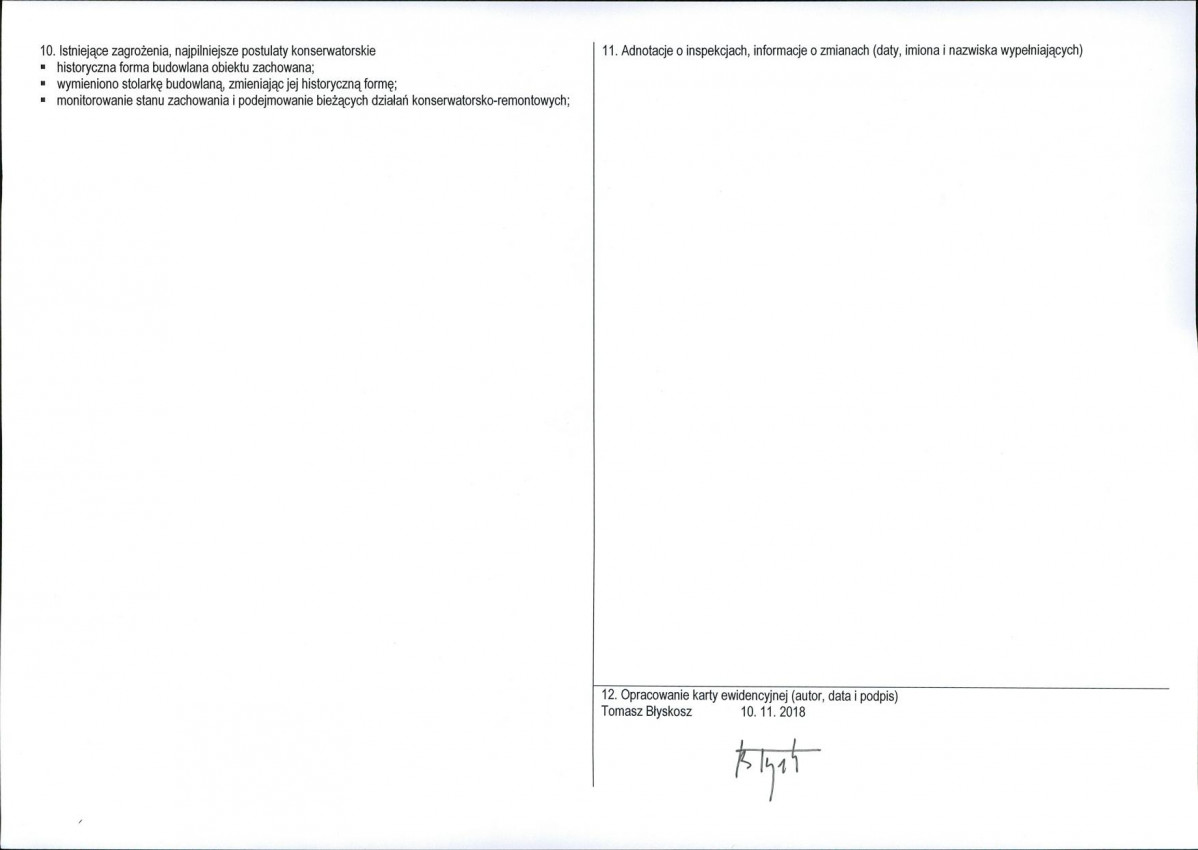 KEZN - Karta obiektu niewpisanego do rejestru, skan nr 2