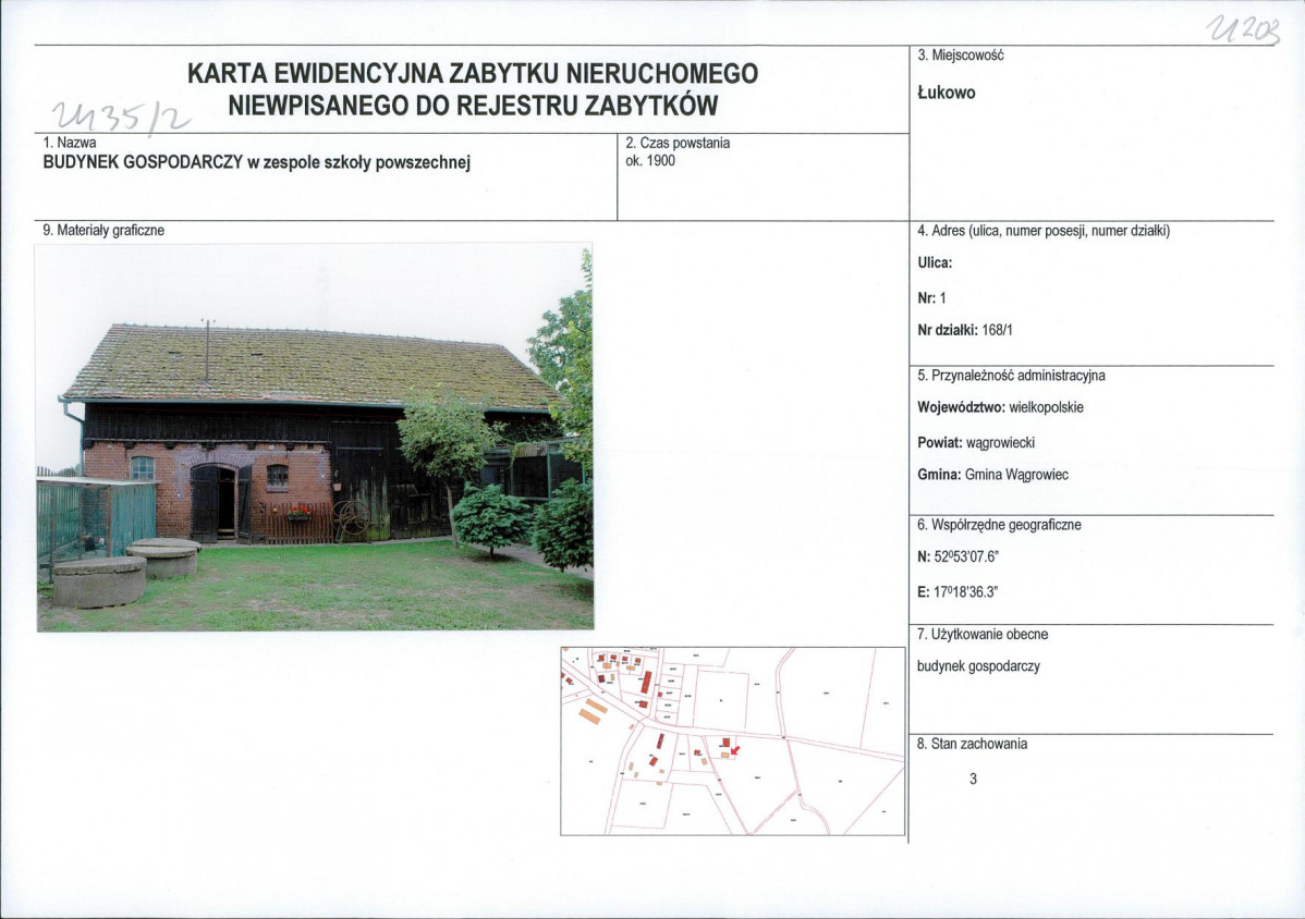 KEZN - Karta obiektu niewpisanego do rejestru, skan nr 1