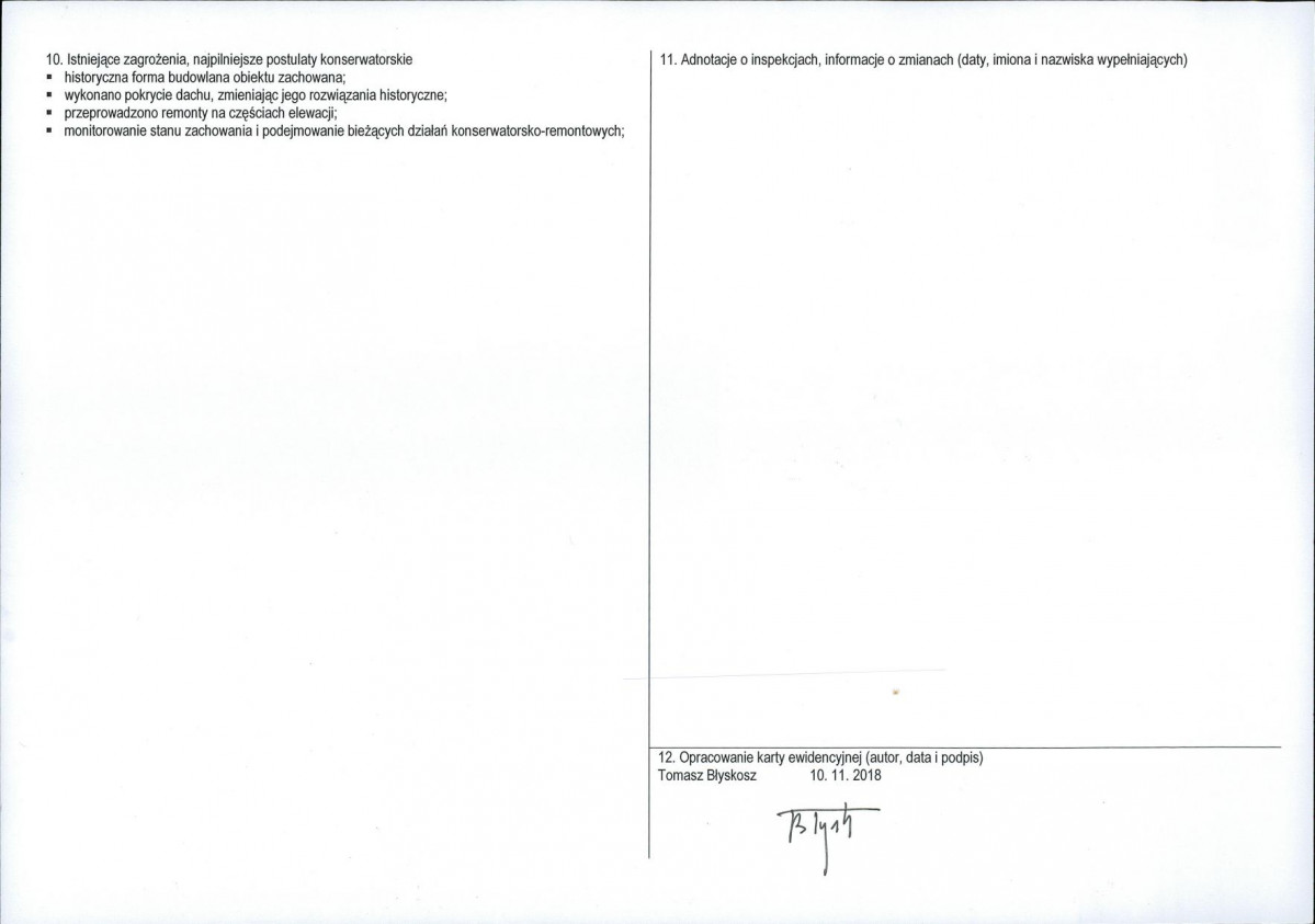 KEZN - Karta obiektu niewpisanego do rejestru, skan nr 2