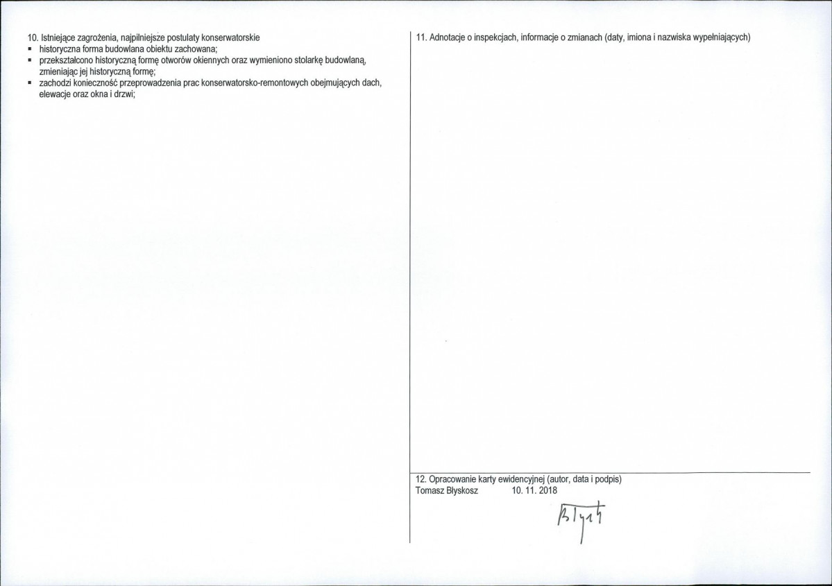 KEZN - Karta obiektu niewpisanego do rejestru, skan nr 2