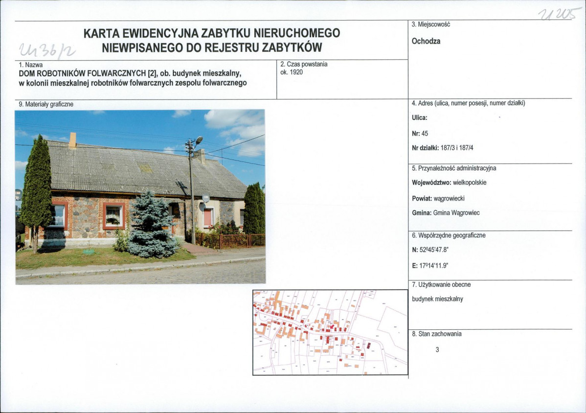 KEZN - Karta obiektu niewpisanego do rejestru, skan nr 1