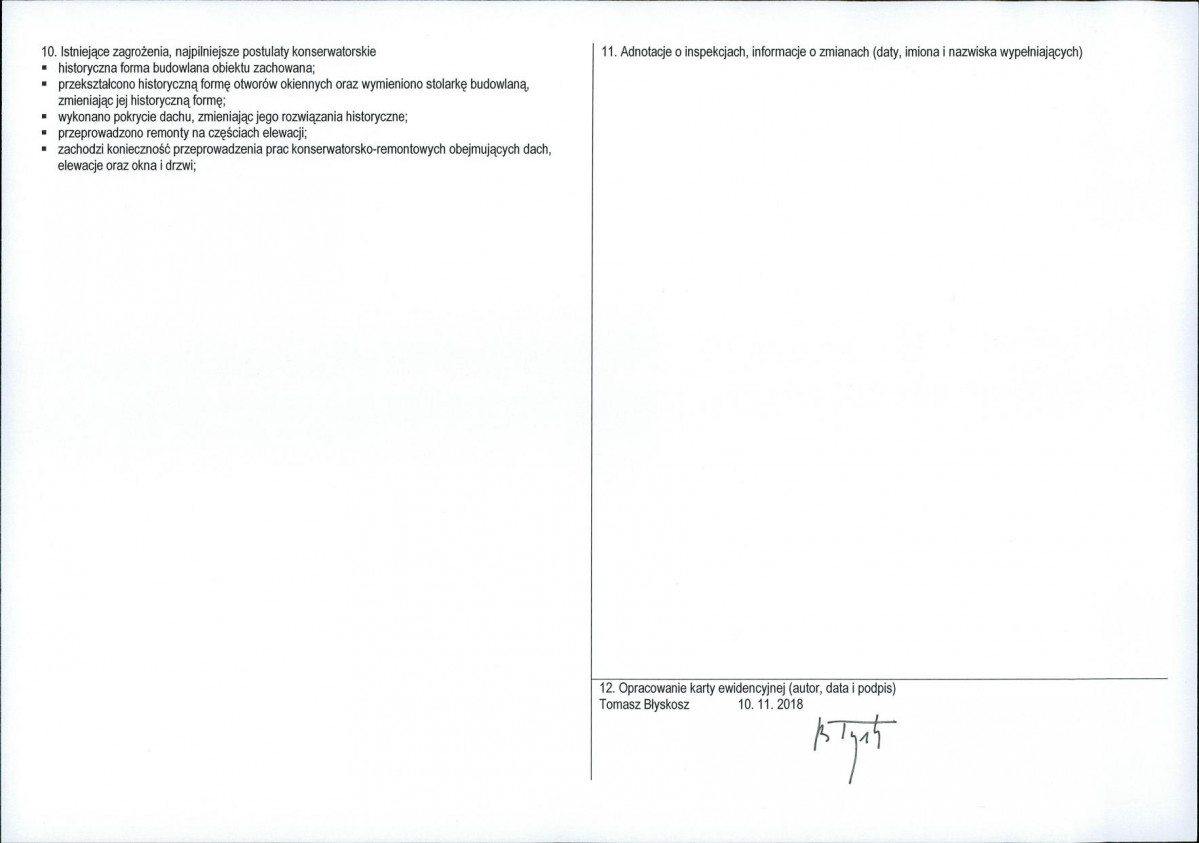 KEZN - Karta obiektu niewpisanego do rejestru, skan nr 2