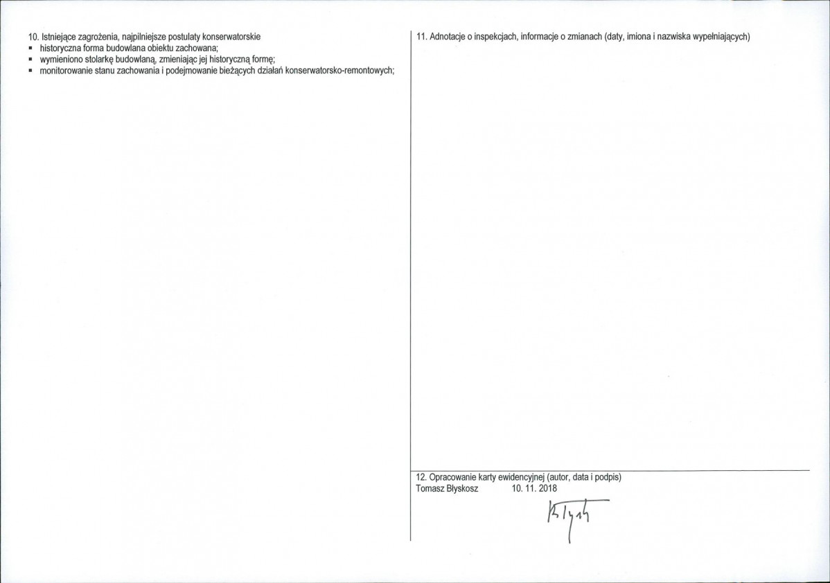 KEZN - Karta obiektu niewpisanego do rejestru, skan nr 2