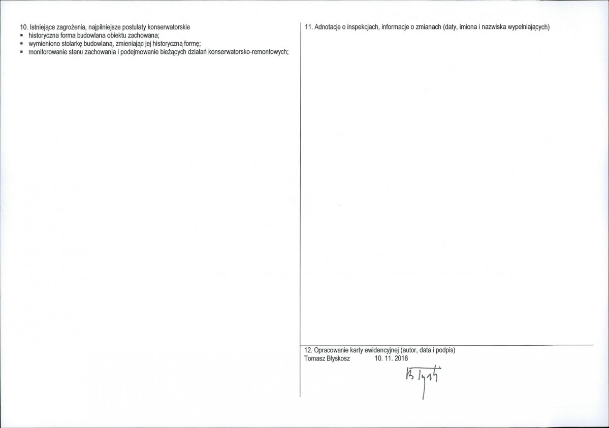 KEZN - Karta obiektu niewpisanego do rejestru, skan nr 2