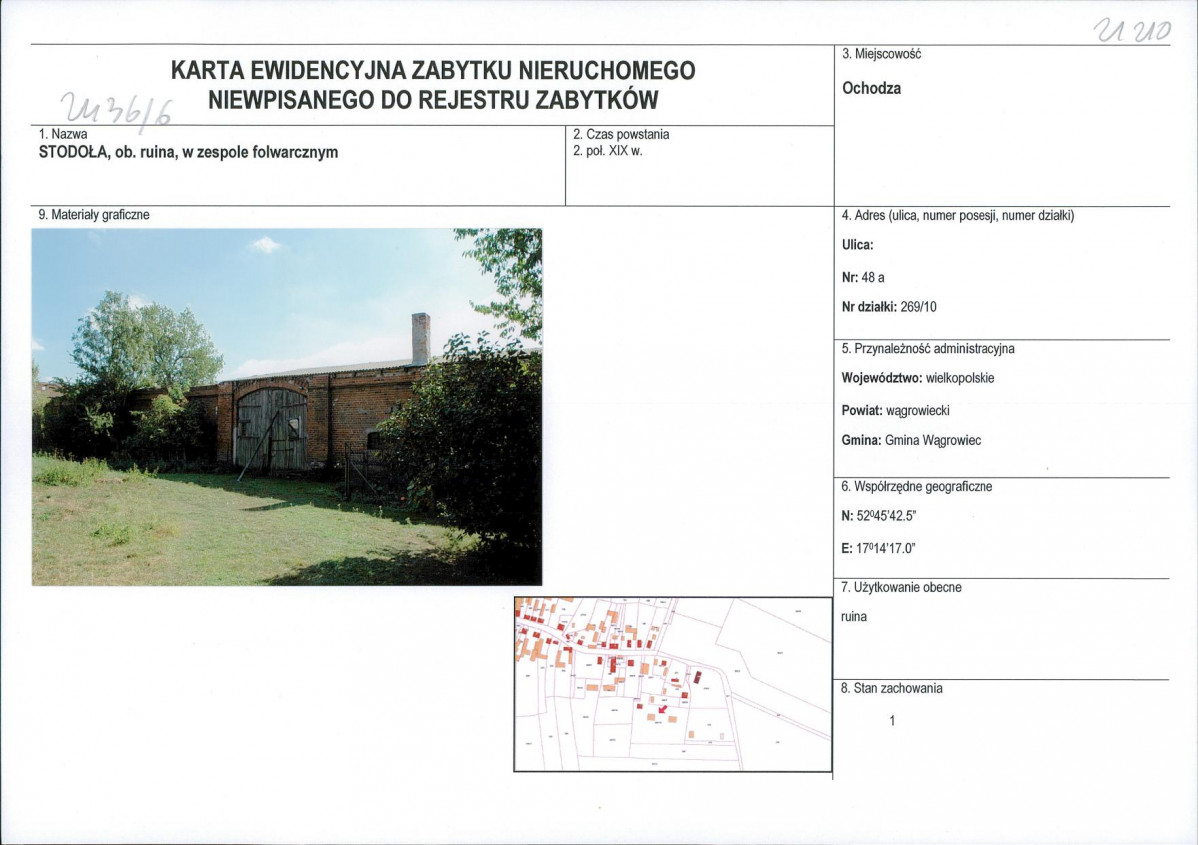 KEZN - Karta obiektu niewpisanego do rejestru, skan nr 1