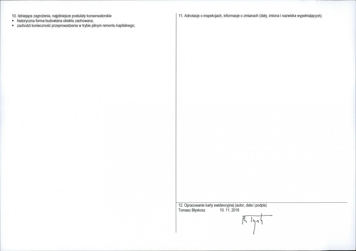KEZN - Karta obiektu niewpisanego do rejestru, skan nr 2
