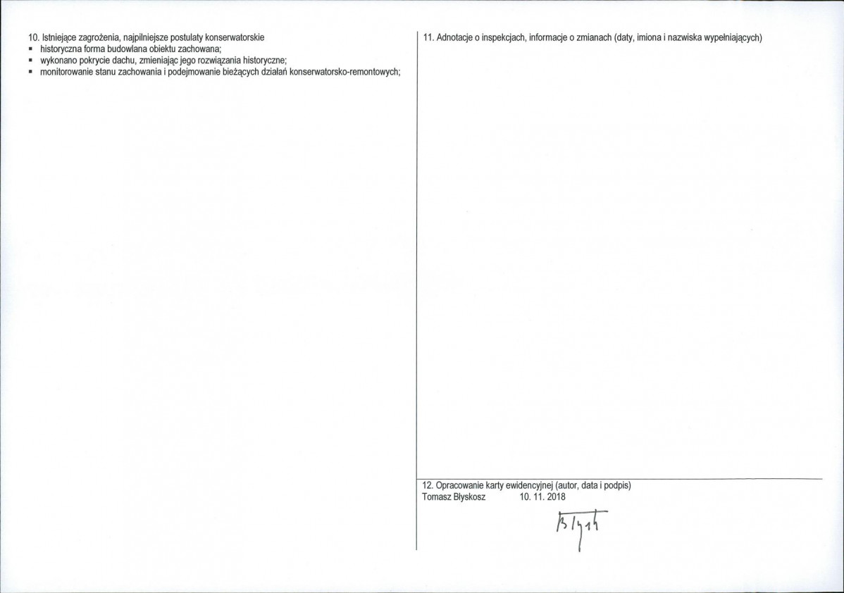 KEZN - Karta obiektu niewpisanego do rejestru, skan nr 2