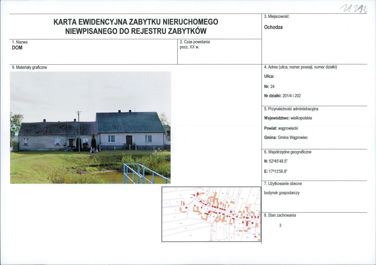 KEZN - Karta obiektu niewpisanego do rejestru, skan nr 1