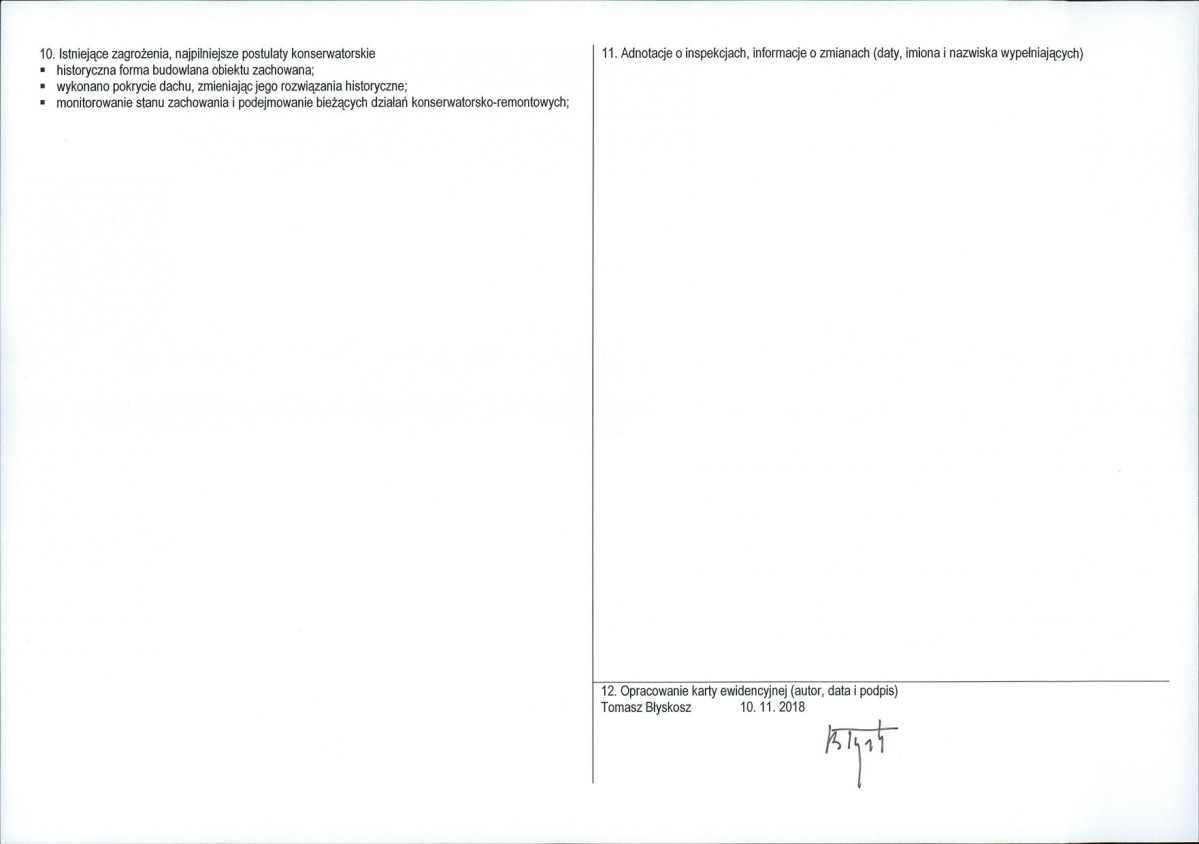 KEZN - Karta obiektu niewpisanego do rejestru, skan nr 2