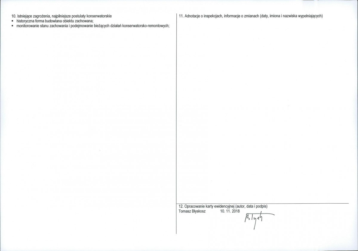 KEZN - Karta obiektu niewpisanego do rejestru, skan nr 2